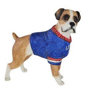 Sherratt & Simpson Boxer Dog Figurine Wearing Lucky #7 Jersey *Repaired*